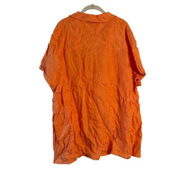Soft Surroundings Orange Short Sleeve Button Down Shirt Sz 2X - Picture 5 of 5